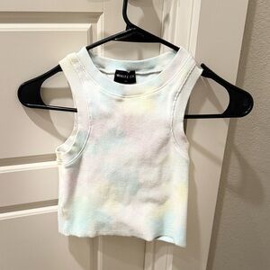 White Fox Tie-Dye Tank Top